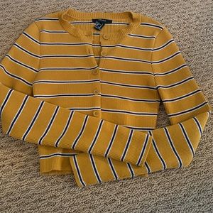 Striped cropped cardigan